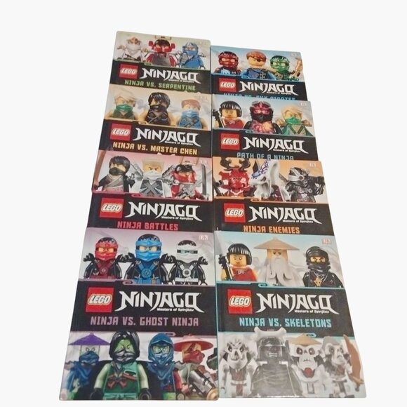 Lego Ninjago Masters Of Spinjitzu Books Set Collection Ninja Battles lot 8 - Picture 1 of 9